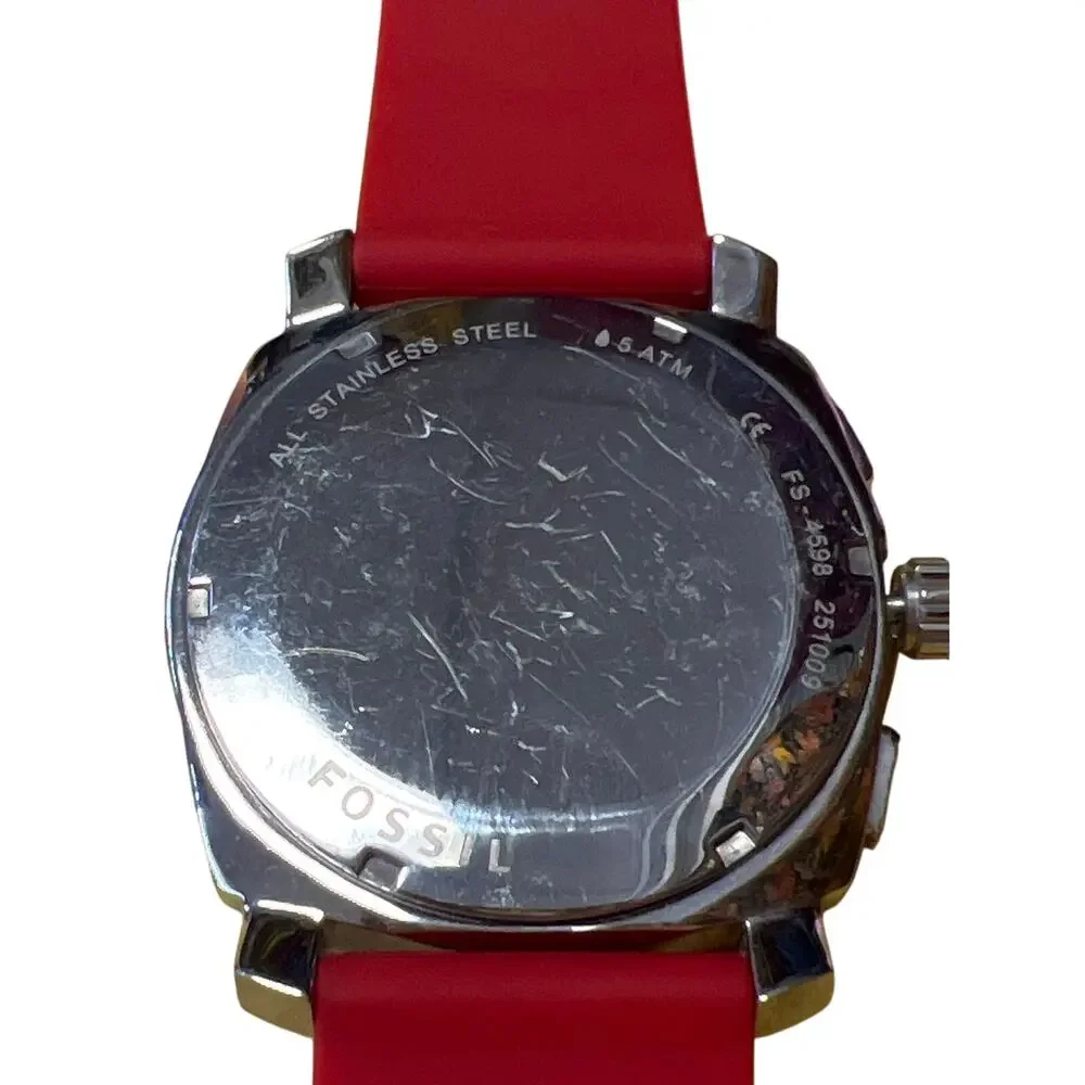 Fossil Silicone Quartz Triple Dial Watch